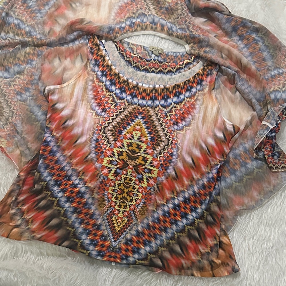 One World Multicolor Patterned Blouse - image 8